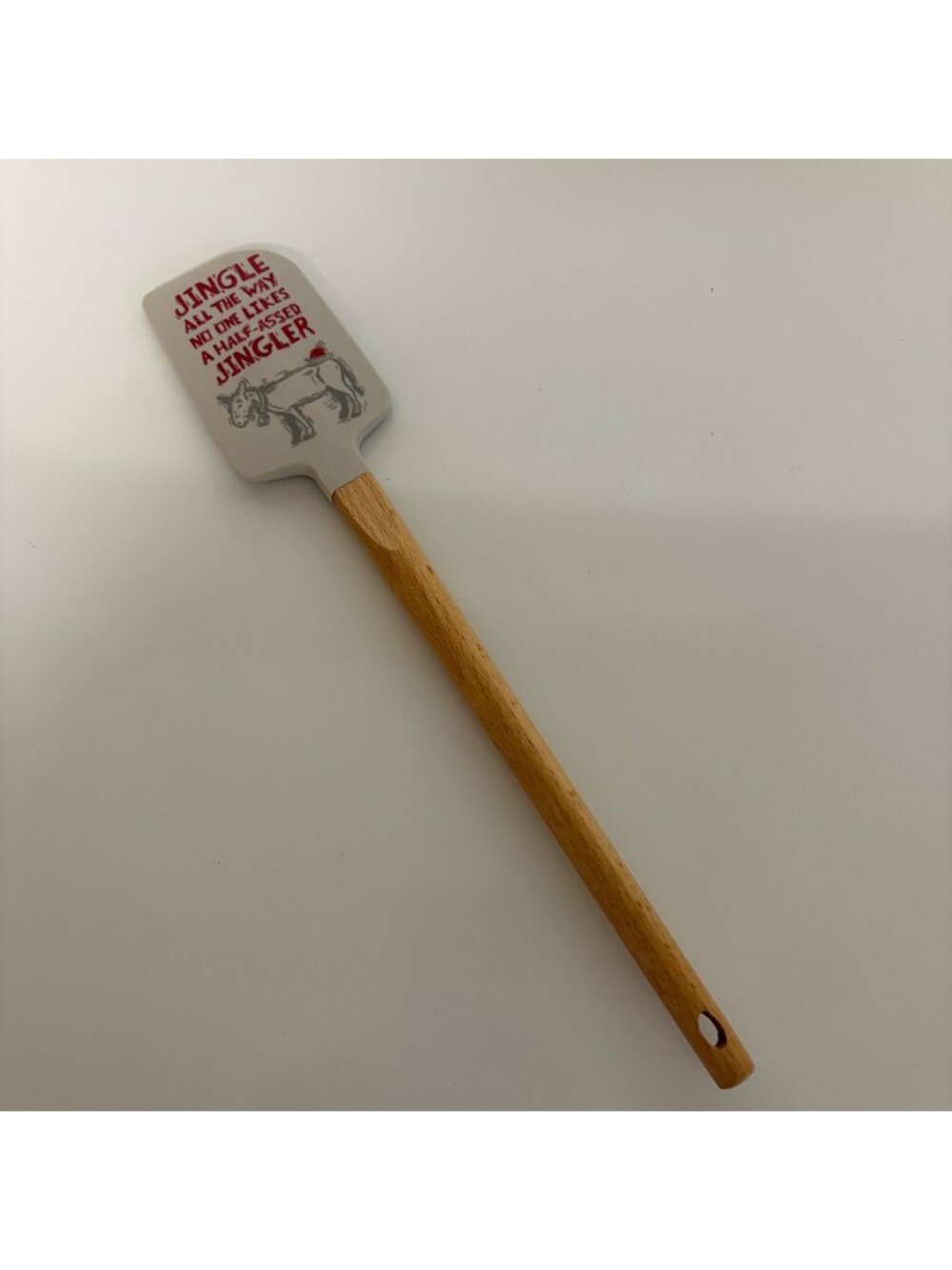 Jingle All The Way Silicone Spatula With Wooden Handle By Primitives By Kathy